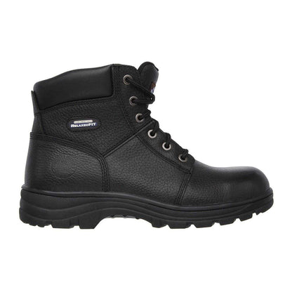 Black - Front - Skechers Mens Workshire Leather Steel Toe Cap Safety Boots
