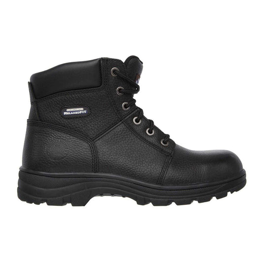 Black - Front - Skechers Mens Workshire Leather Steel Toe Cap Safety Boots