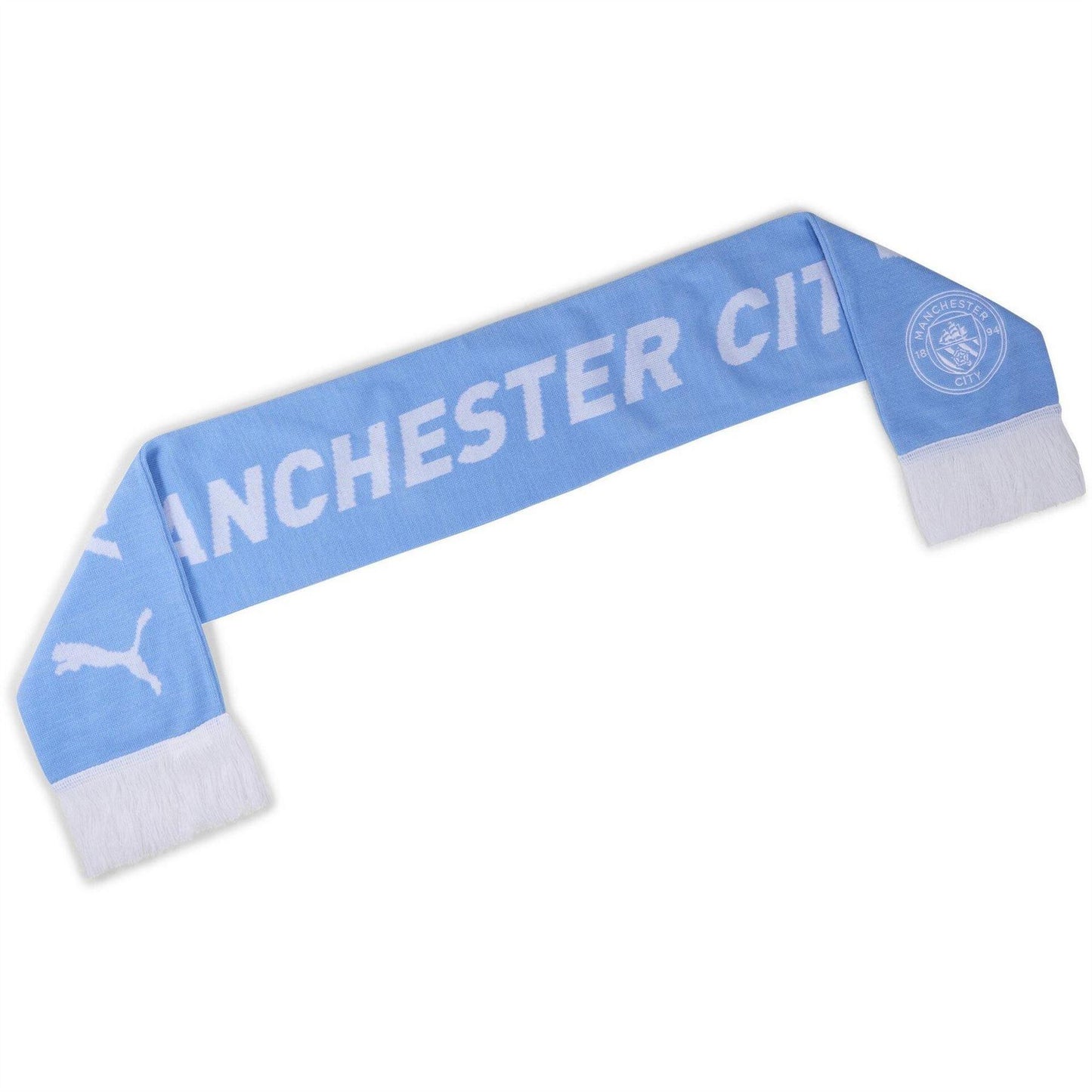 Light Blue - Back - Puma Unisex Adult Essential Manchester City FC Woven Scarf