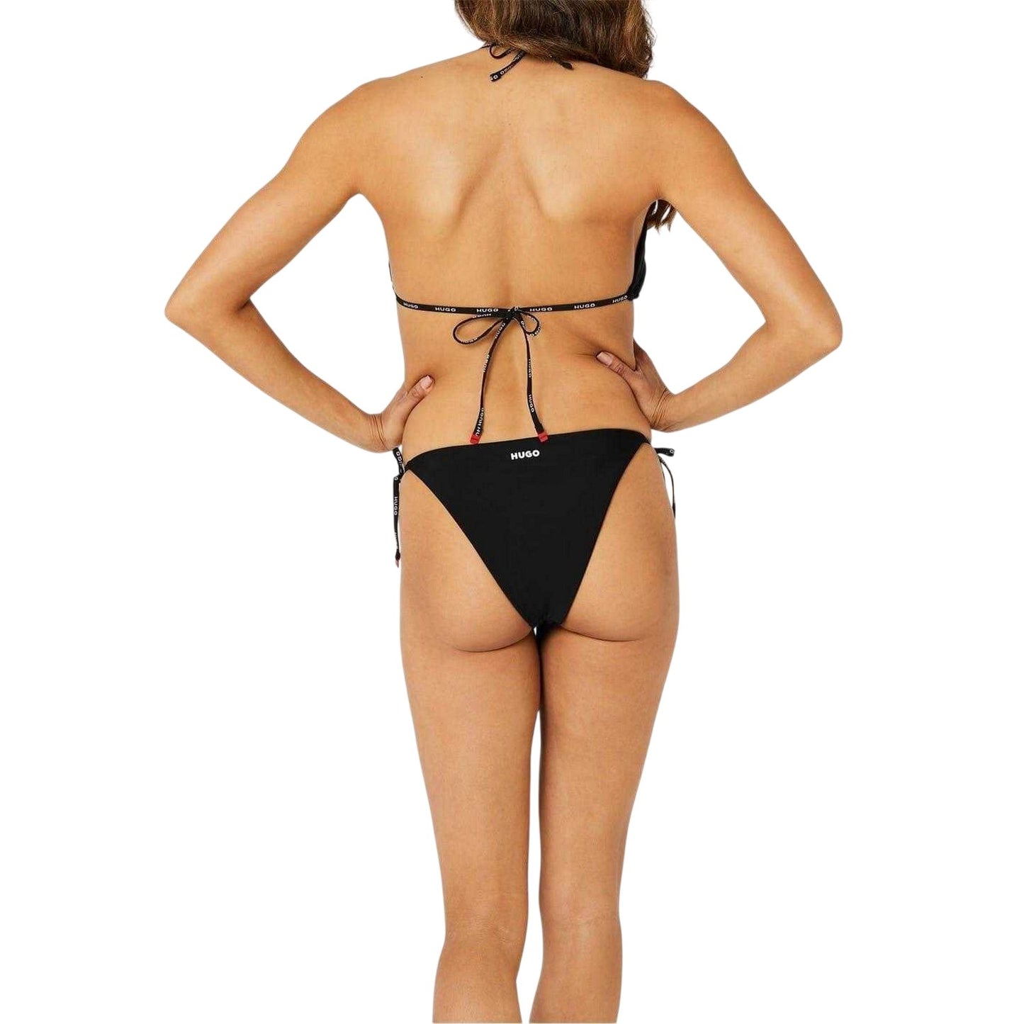 Black - Side - Hugo Womens-Ladies Logo Bikini Bottoms