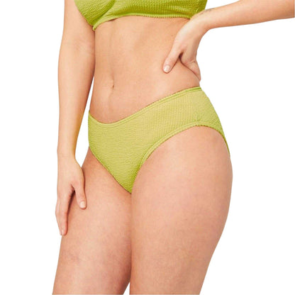 Lime - Side - Be You Womens-Ladies Textured Bikini Bottoms