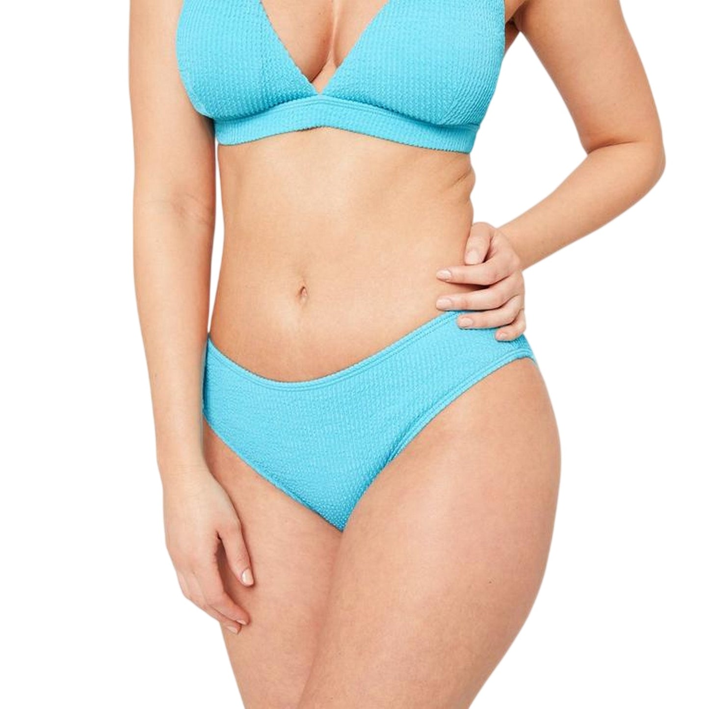 Aqua - Side - Be You Womens-Ladies Textured Bikini Bottoms