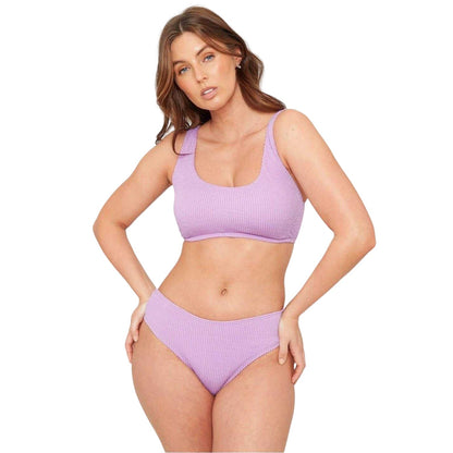 Lilac - Front - Be You Womens-Ladies Textured Bikini Bottoms