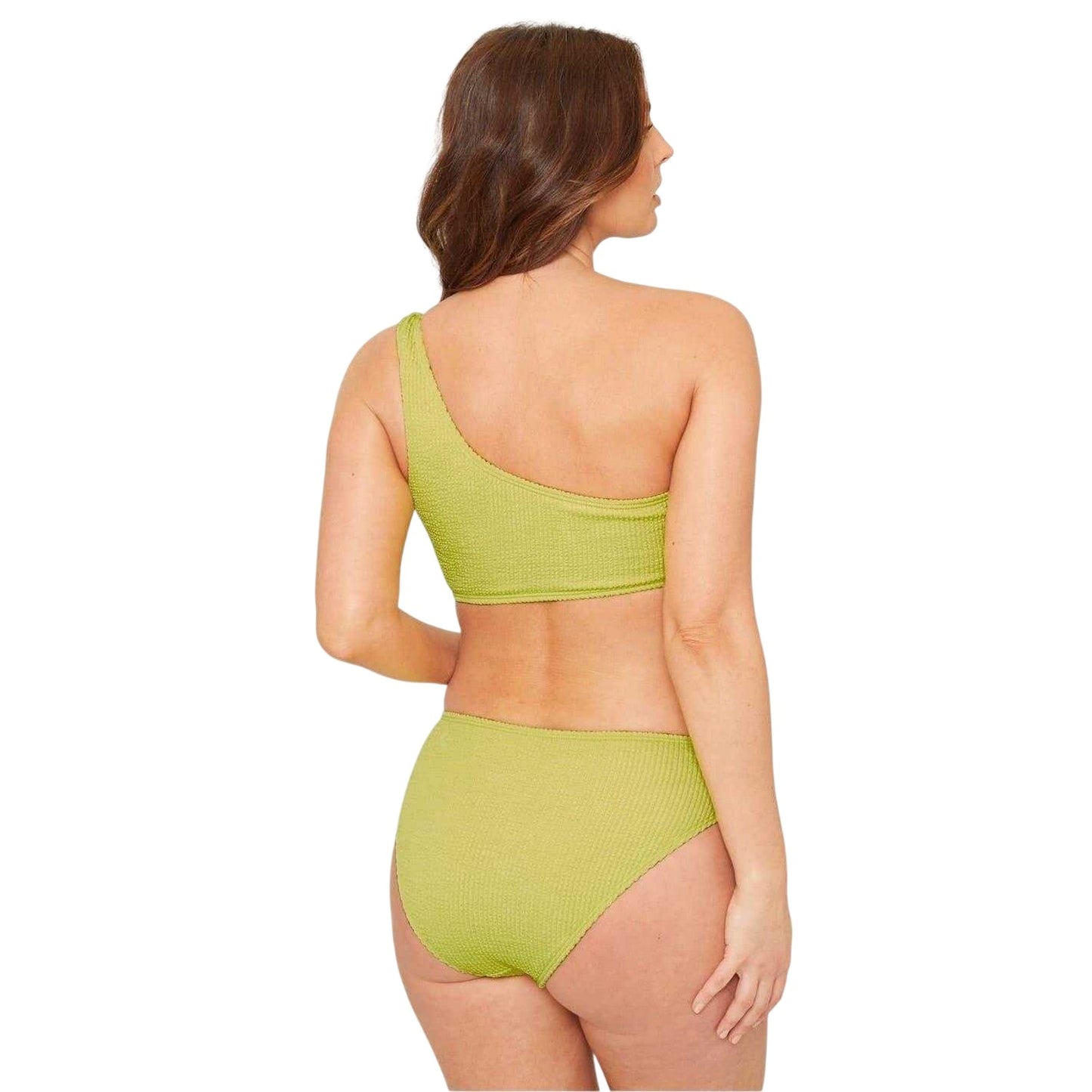 Lime - Back - Be You Womens-Ladies Textured Bikini Bottoms