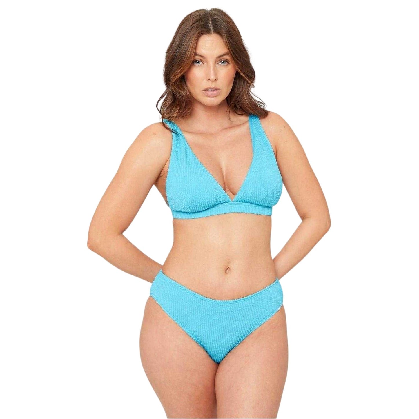 Aqua - Front - Be You Womens-Ladies Textured Bikini Bottoms