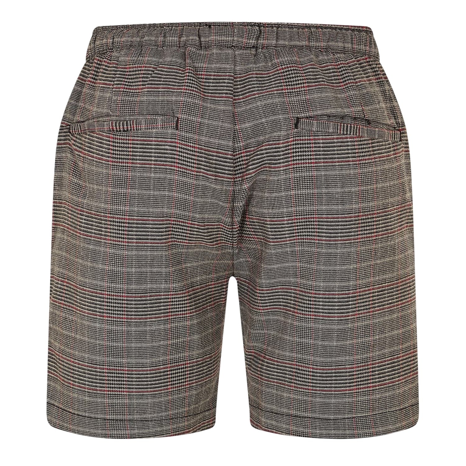 Black-Grey-Red - Back - Brave Soul Mens Plaid Shorts