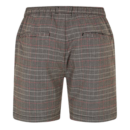 Black-Grey-Red - Back - Brave Soul Mens Plaid Shorts
