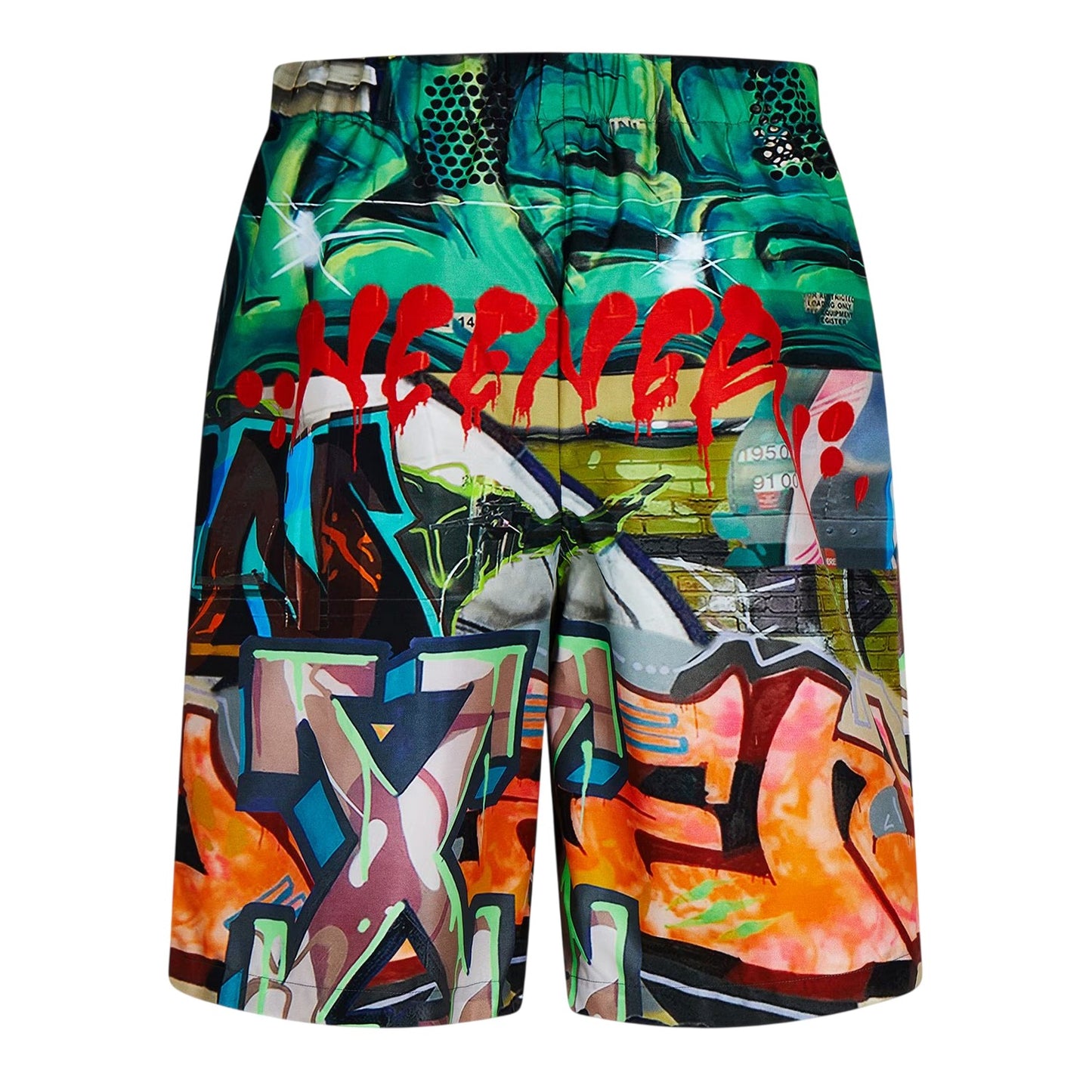 Multicoloured Print - Back - Off White Mens Graffiti Shorts