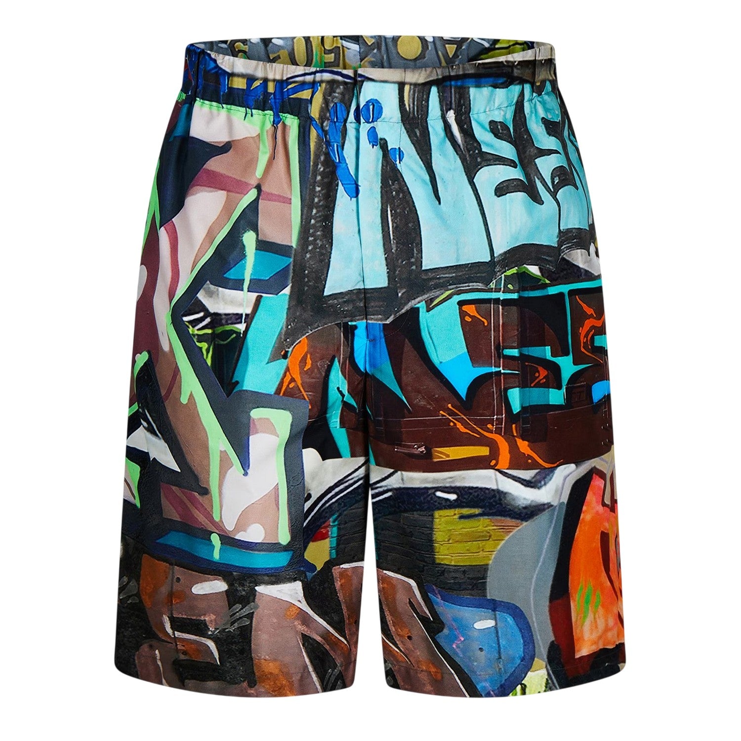 Multicoloured Print - Front - Off White Mens Graffiti Shorts
