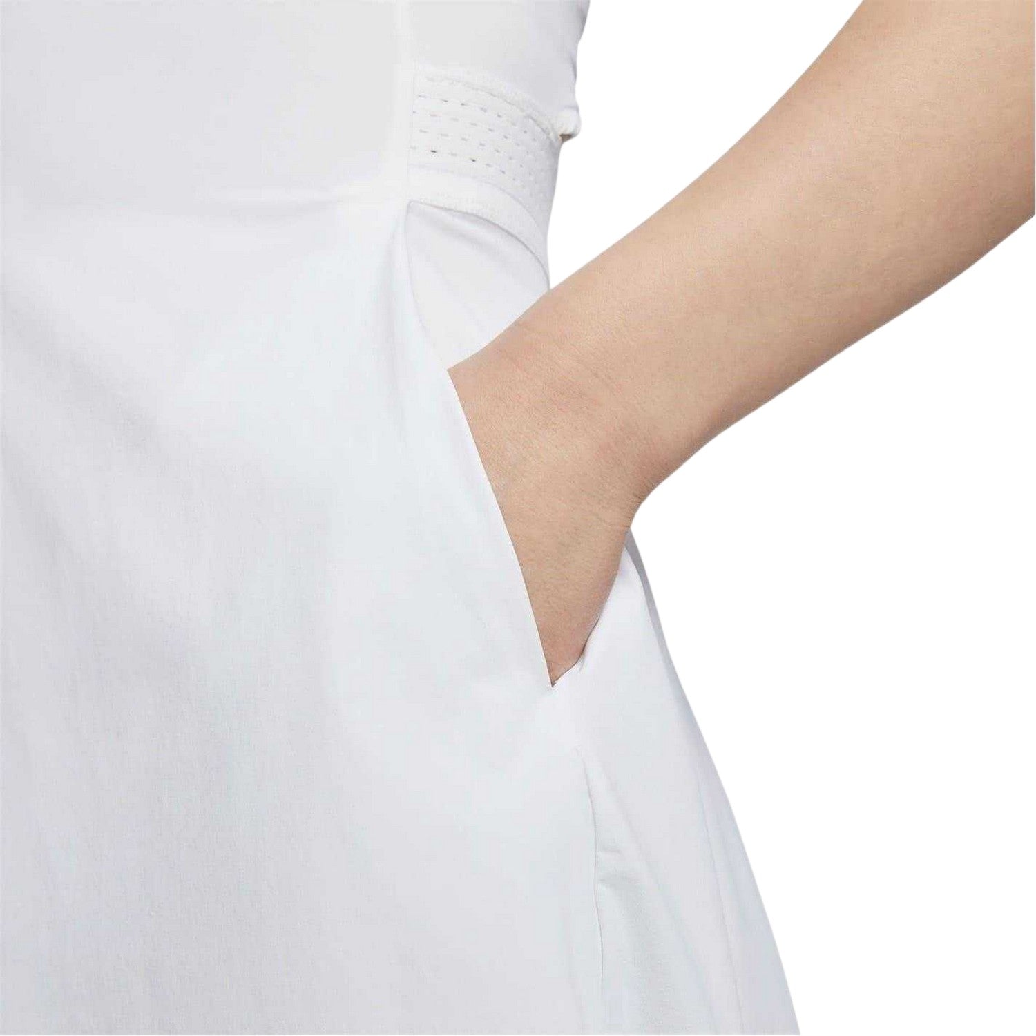 White-Black - Lifestyle - Nike Womens-Ladies Dri-FIT Notch Neck Tennis Mini Dress