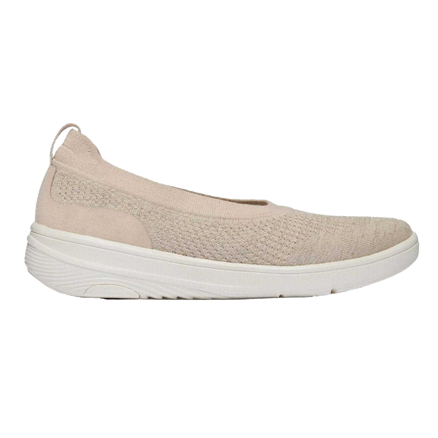 Beige - Front - Fit Flop Womens-Ladies Knitted Ballet Flats