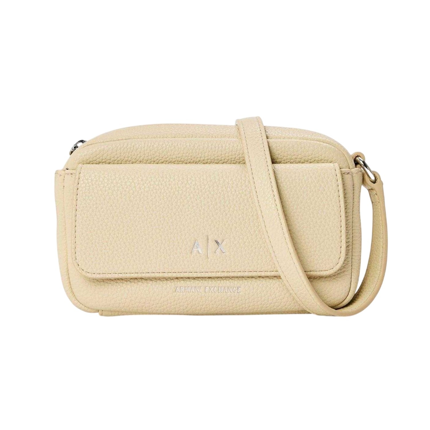 Beige - Front - Armani Exchange Pebble Messenger Bag