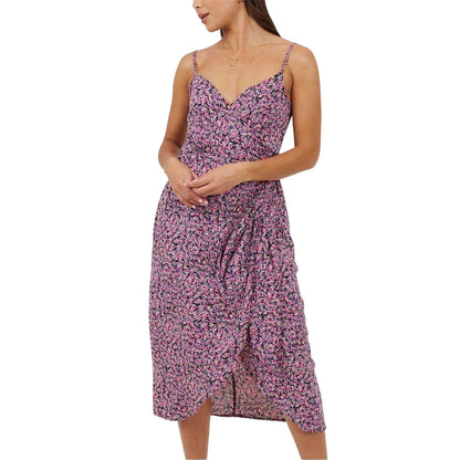 Pink - Front - Brave Soul Womens-Ladies Floral Sweetheart Wrap Dress