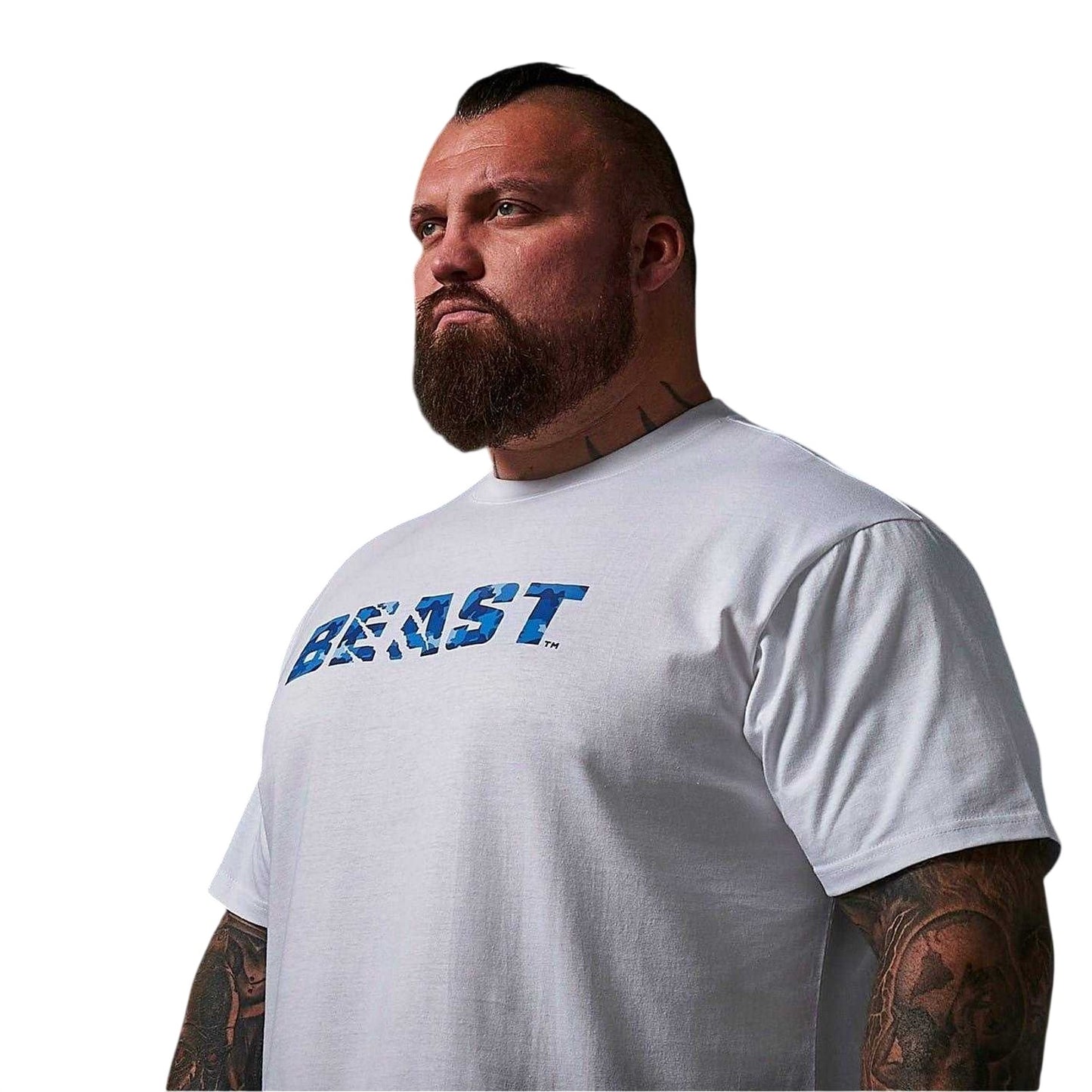 White - Side - BEAST Mens Core Camo T-Shirt