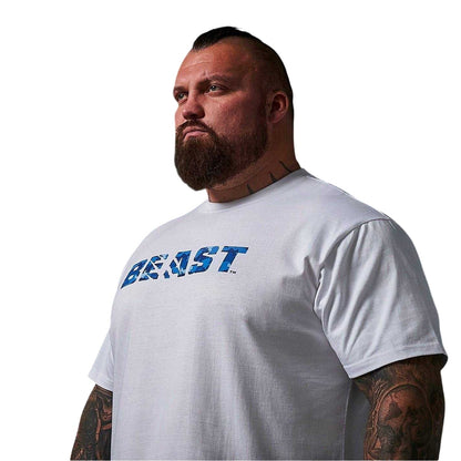 White - Side - BEAST Mens Core Camo T-Shirt