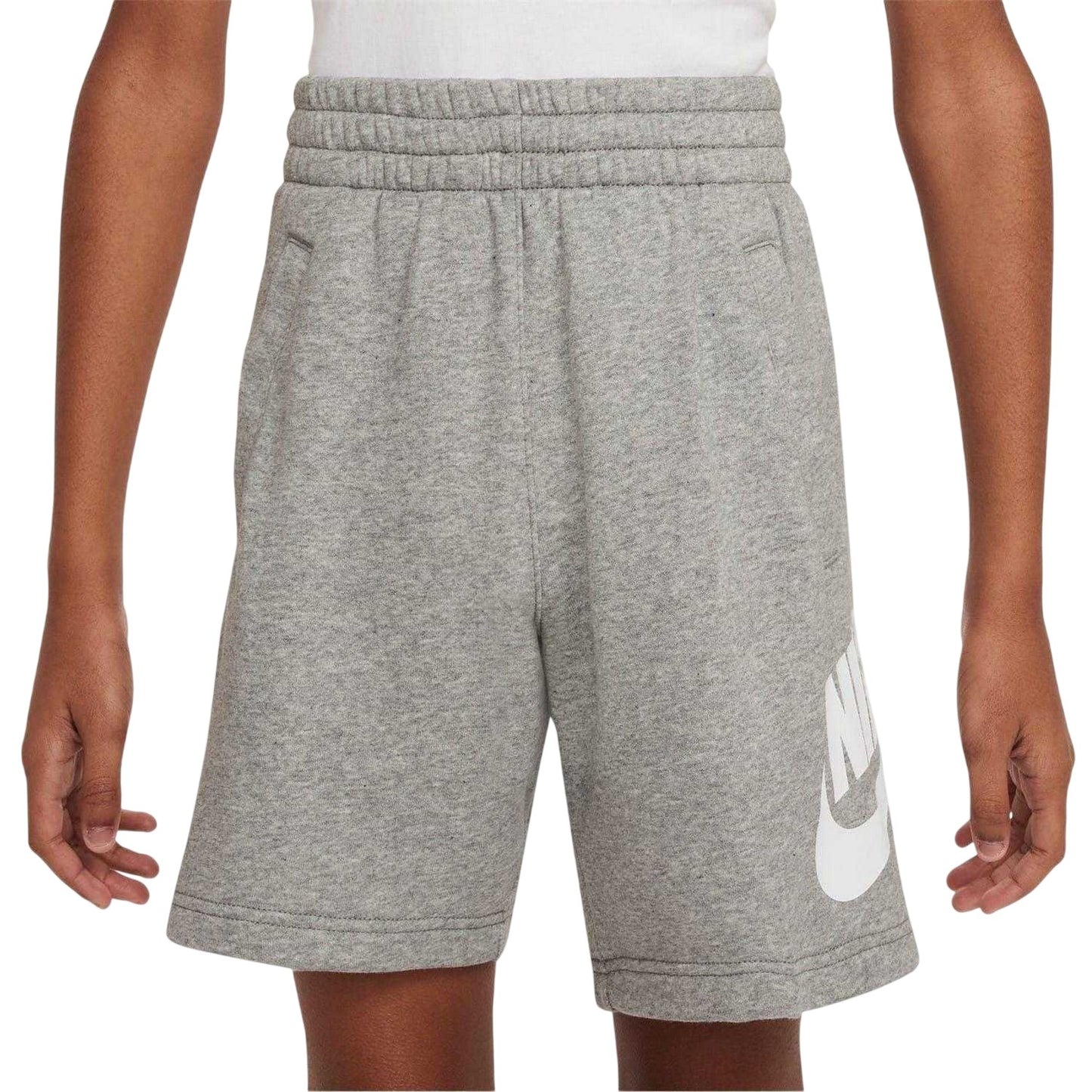Grey - Front - Nike Childrens-Kids Hybrid Fleece Sweat Shorts