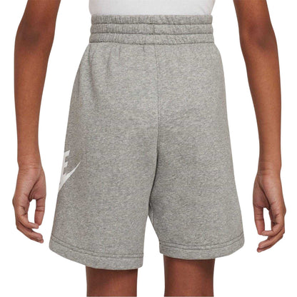 Grey - Back - Nike Childrens-Kids Hybrid Fleece Sweat Shorts