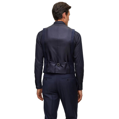 Navy - Back - Boss Mens T-Harvers Waistcoat