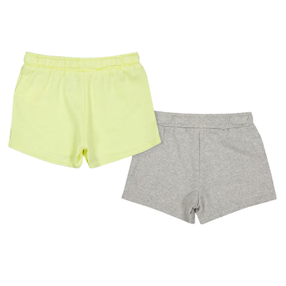 Light Grey Heather - Back - Reebok Girls Jersey Shorts (Pack of 2)