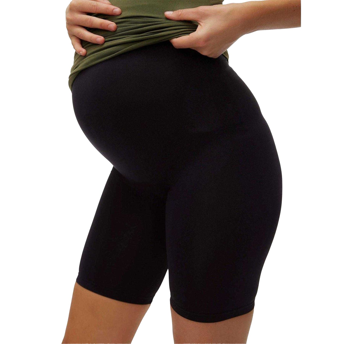 Black - Side - Mamalicious Womens-Ladies Jeanne Maternity Cycling Shorts