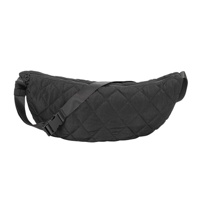 Black - Back - Firetrap Crescent Shaped Quilted Crossbody Bag