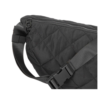 Black - Side - Firetrap Crescent Shaped Quilted Crossbody Bag
