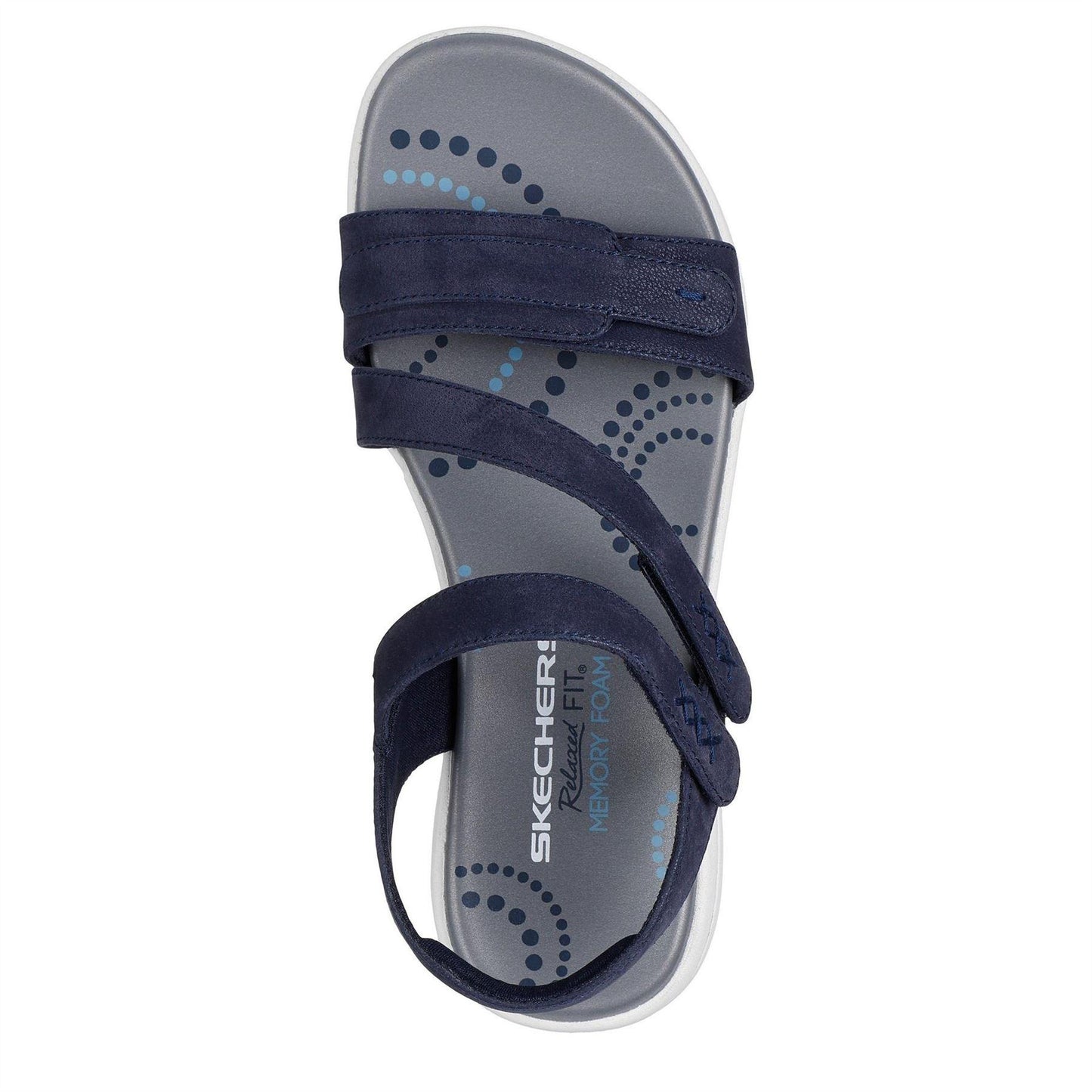 Navy - Lifestyle - Skechers Womens-Ladies Memory Foam Flat Sandals