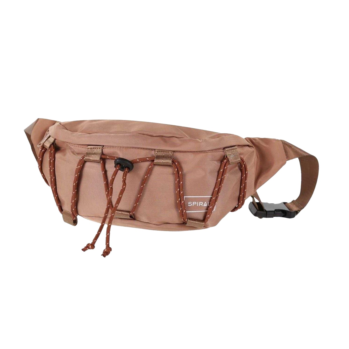 Sand - Front - Spiral Arlo Crescent Shaped Waist Bag