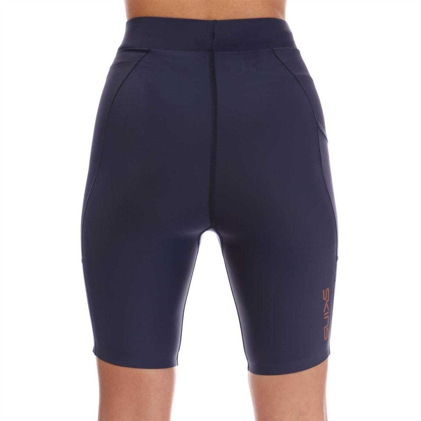 Navy - Back - Skins Womens-Ladies Series-5 Cycling Shorts