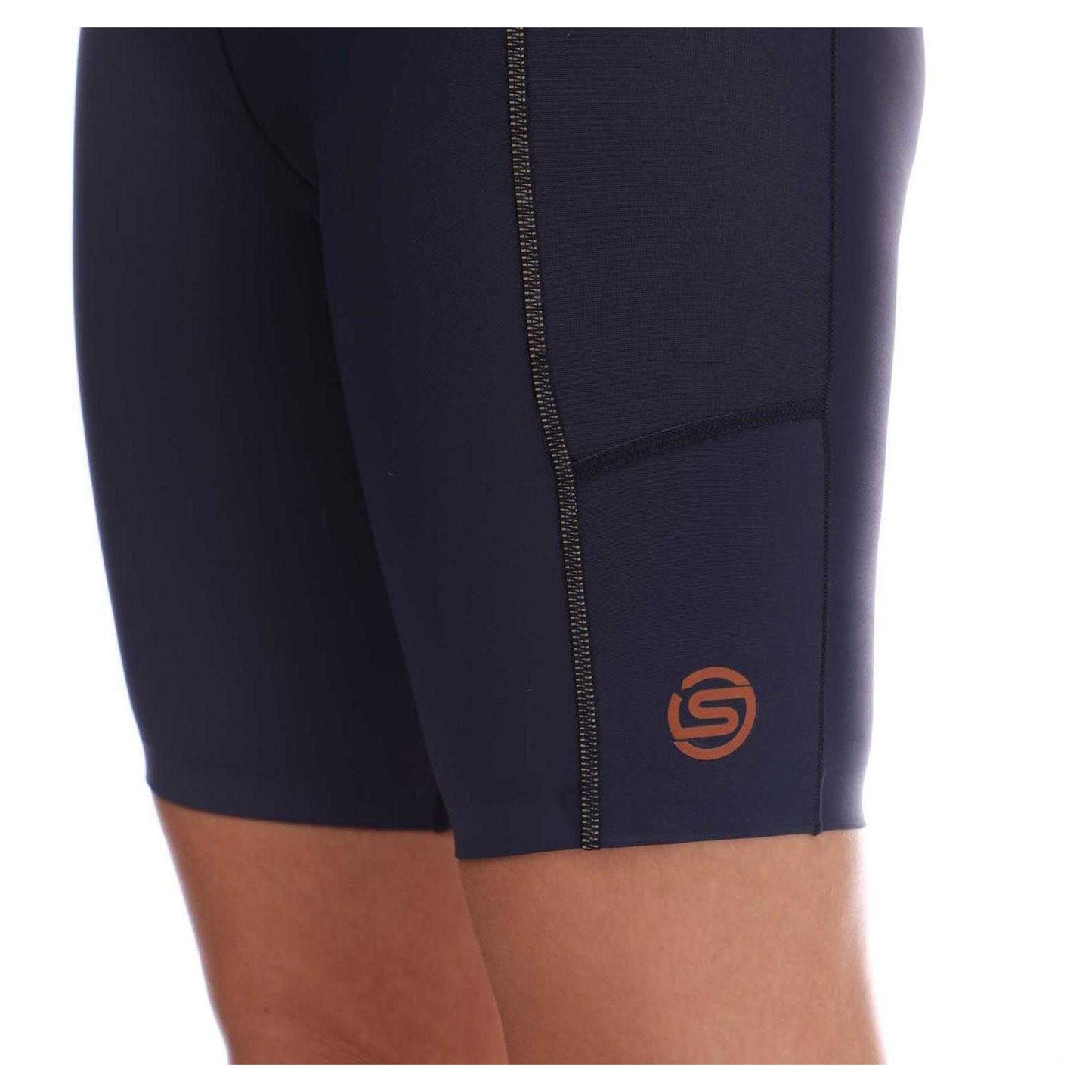 Navy - Side - Skins Womens-Ladies Series-5 Cycling Shorts