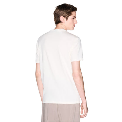 Cream - Back - Armani Exchange Mens Small Logo T-Shirt
