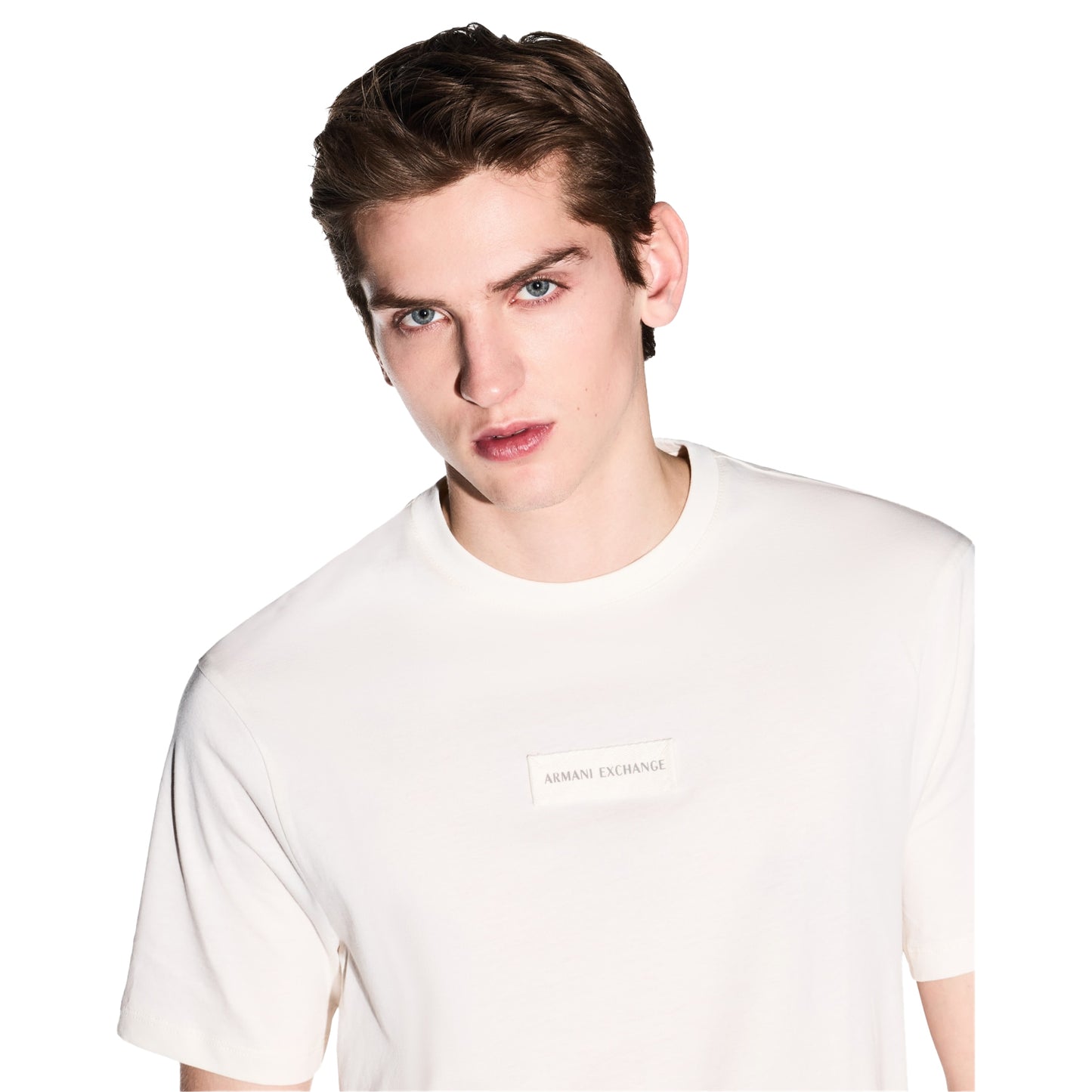 Cream - Side - Armani Exchange Mens Small Logo T-Shirt