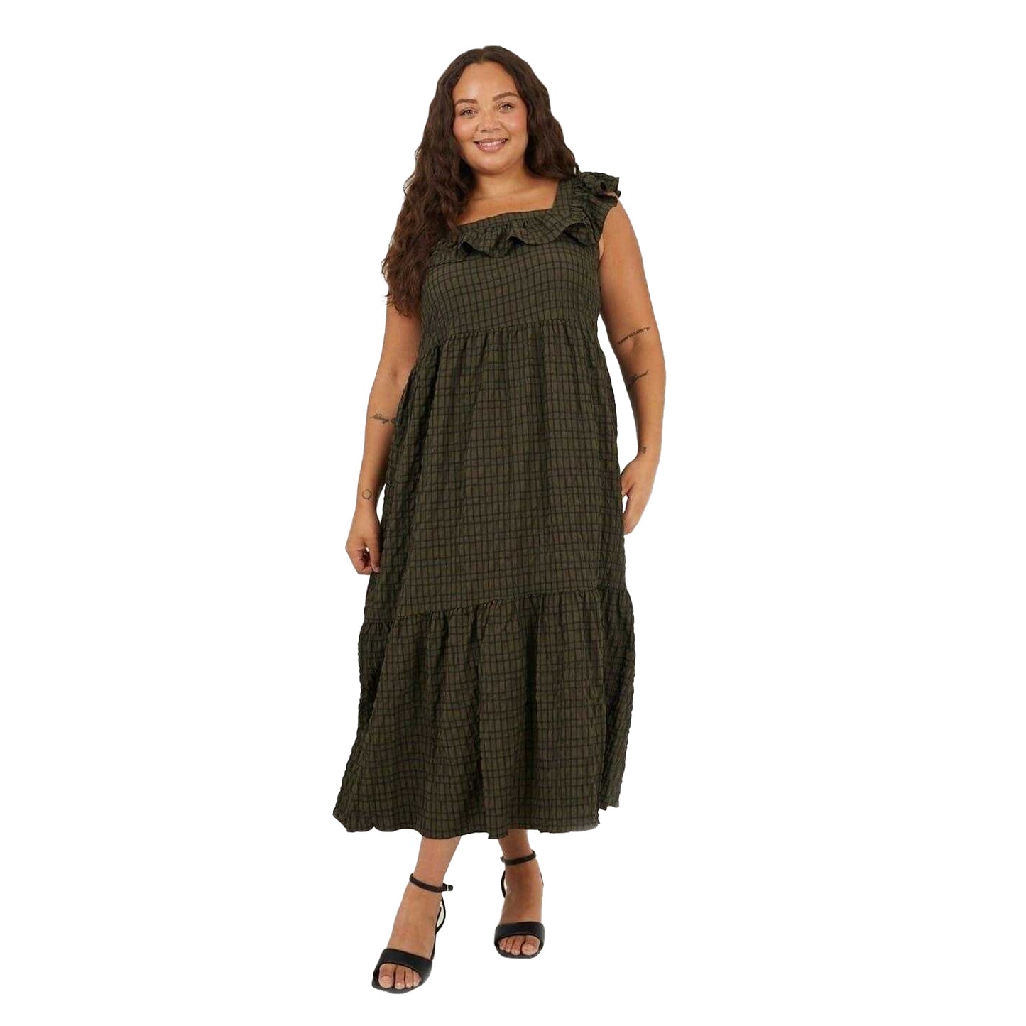 Khaki-Black - Lifestyle - Brave Soul Womens-Ladies Maxi Dress