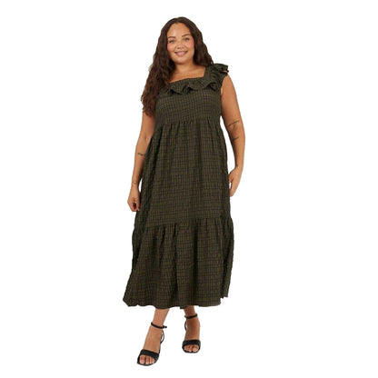 Khaki-Black - Lifestyle - Brave Soul Womens-Ladies Maxi Dress