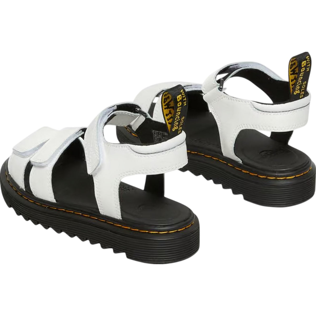 White - Back - Dr Martens Childrens-Kids Klaire Leather Platform Sandals