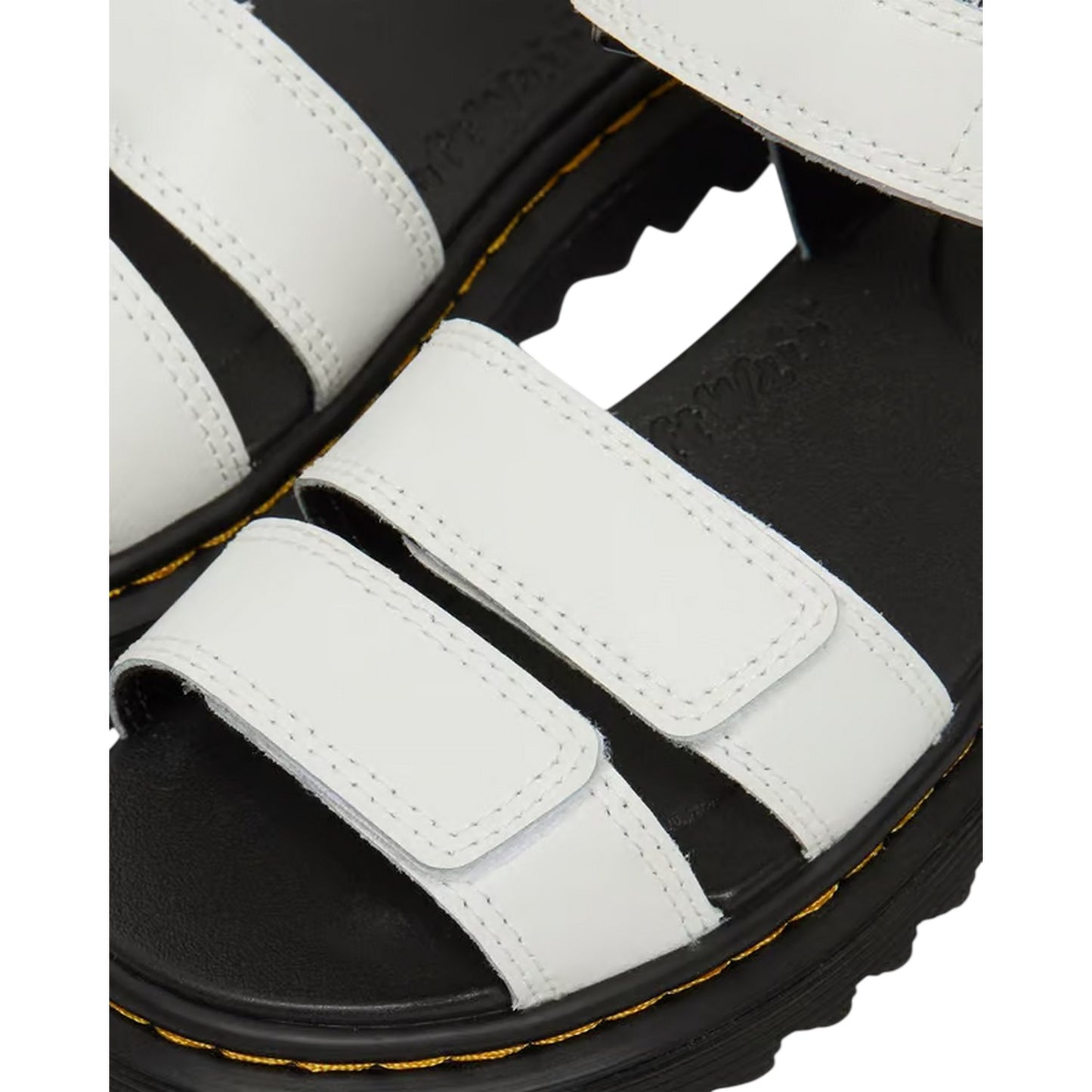 White - Side - Dr Martens Childrens-Kids Klaire Leather Platform Sandals