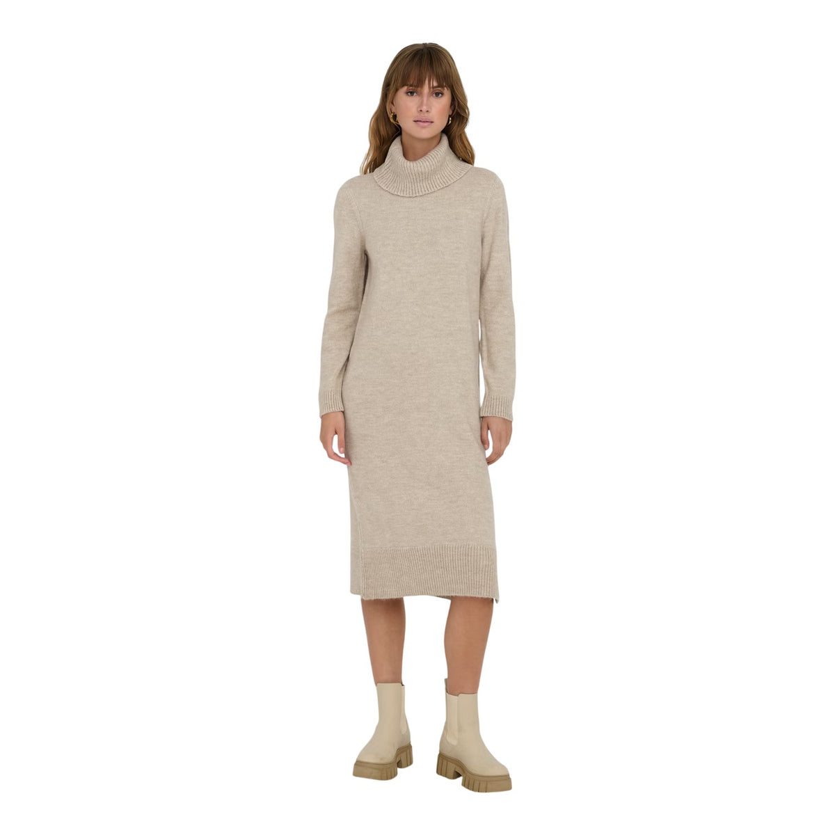 Pumice Stone - Side - Only Womens-Ladies Cowl Neck Sweater Dress