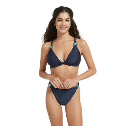 Navy - Front - Be You Womens-Ladies Embellished Bikini Bottoms