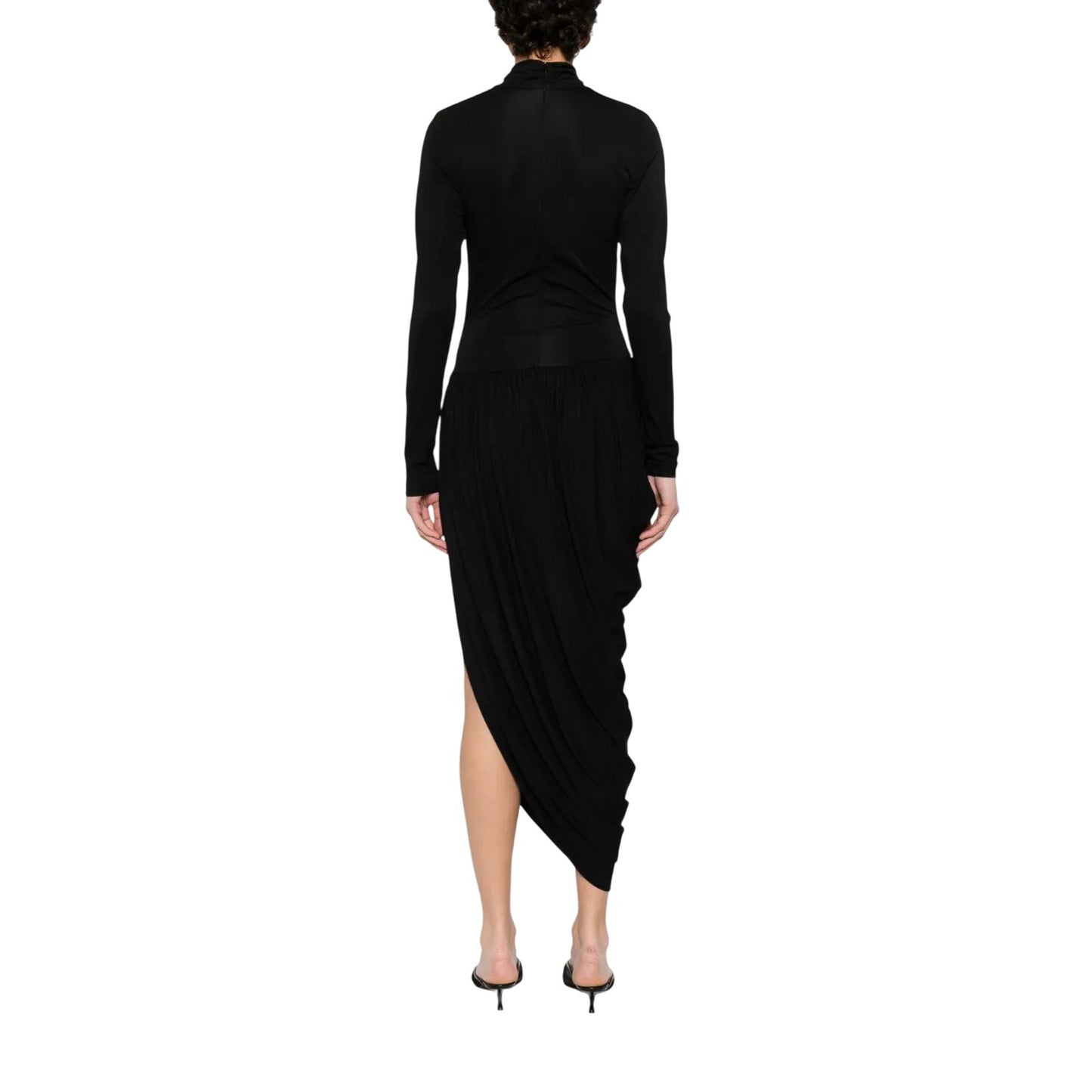 Black - Back - I Saw It First Womens-Ladies Stretch Front Tie Midi Dress