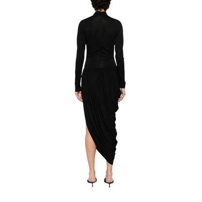 Black - Back - I Saw It First Womens-Ladies Stretch Front Tie Midi Dress