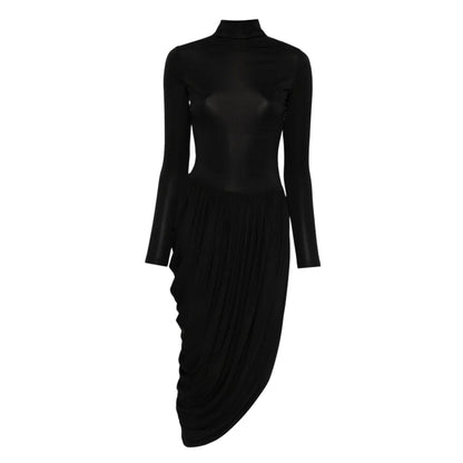 Black - Front - I Saw It First Womens-Ladies Stretch Front Tie Midi Dress