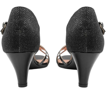 Black - Back - Where´s That From Womens-Ladies Artemis Flare Heel Sandals