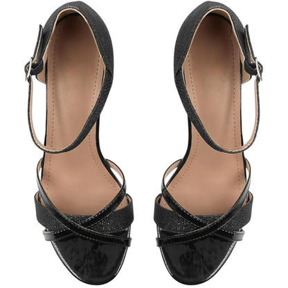 Black - Side - Where´s That From Womens-Ladies Artemis Flare Heel Sandals