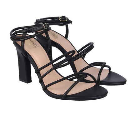 Black - Lifestyle - Biba Womens-Ladies Selita Leather Block Heel Sandals