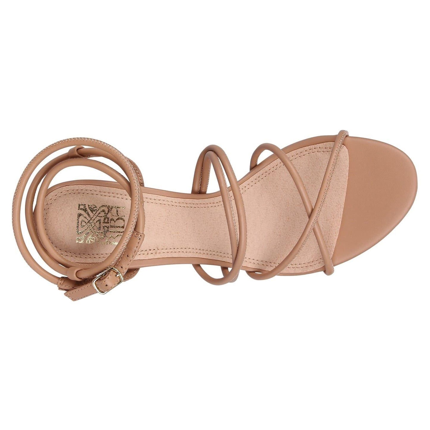 Nude - Side - Biba Womens-Ladies Selita Leather Block Heel Sandals