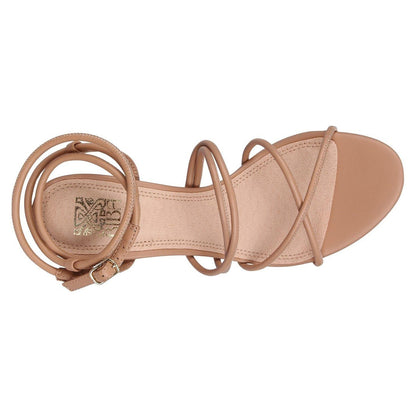 Nude - Side - Biba Womens-Ladies Selita Leather Block Heel Sandals