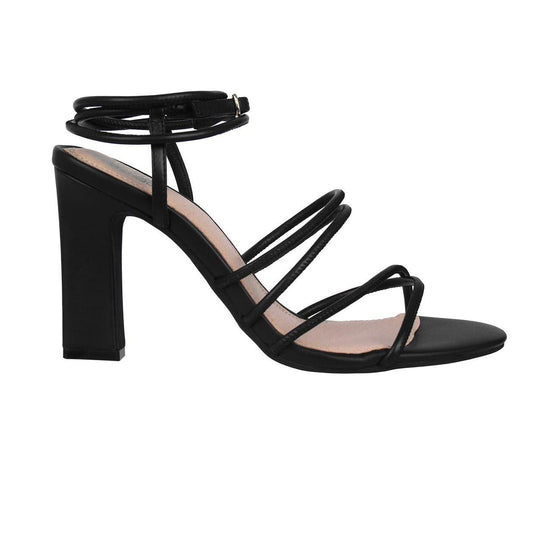 Black - Front - Biba Womens-Ladies Selita Leather Block Heel Sandals