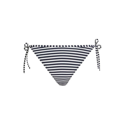 White-Black - Back - Tommy Jeans Womens-Ladies Scheeky Striped Side Tie Bikini Bottoms