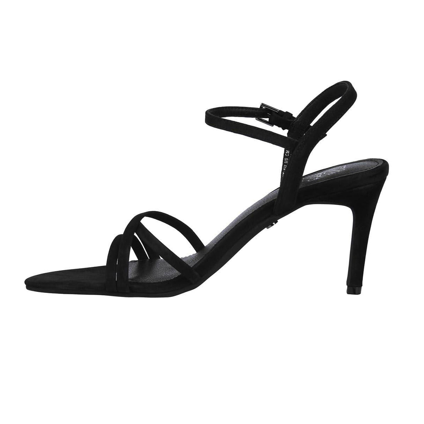 Black - Back - Biba Womens-Ladies Leather Stiletto Heel Sandals