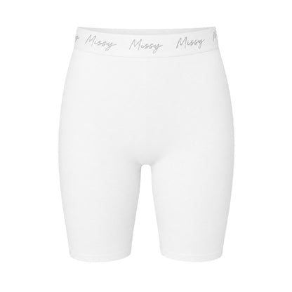 White - Front - Missy Empire Womens-Ladies Jersey Cycling Shorts